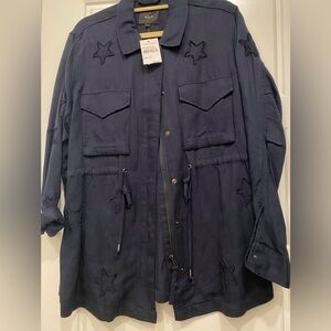 Rails Navy Star Embroidered Shirt